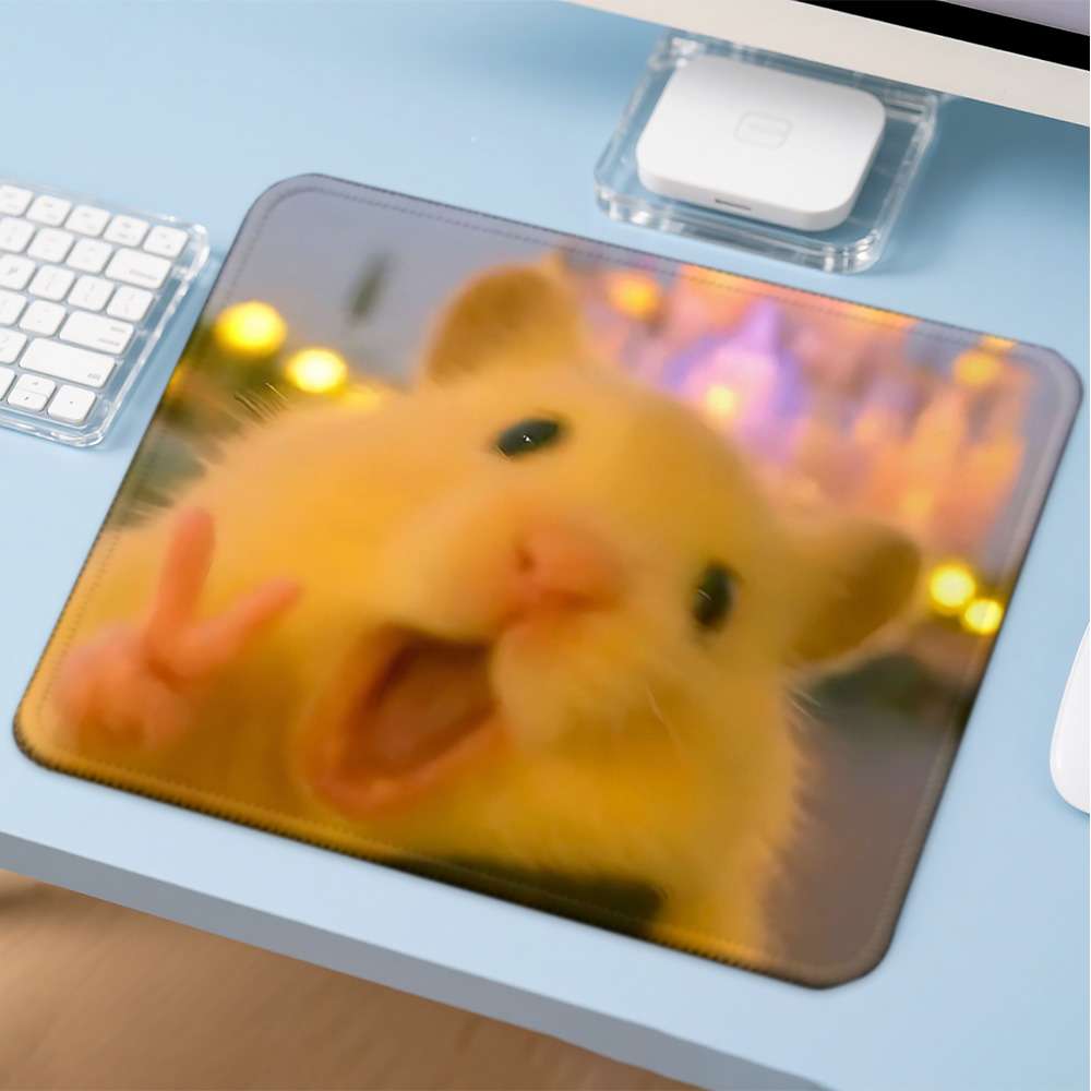 Gaming Accessories Companies - Mosepad かわいいハムスターコンピュータマットデスクアクセサリー Pc ゲーマーマウスパッド会社ゲームマットマウスアニメマウステーブル装飾