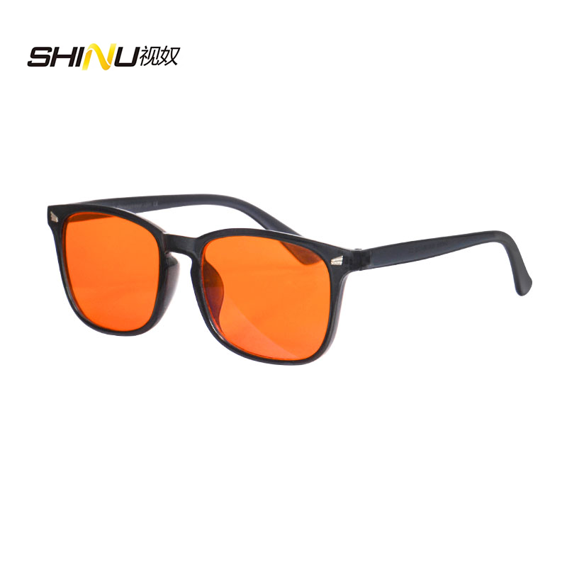 Gaming Glasses Tinted - SHINU オレンジ色のブルーライトカットメガネ、オレンジレンズ、疲労軽減メガネ、ファッショナブルなフレーム、ユニセックス、コンピューターゲーム用メガネ