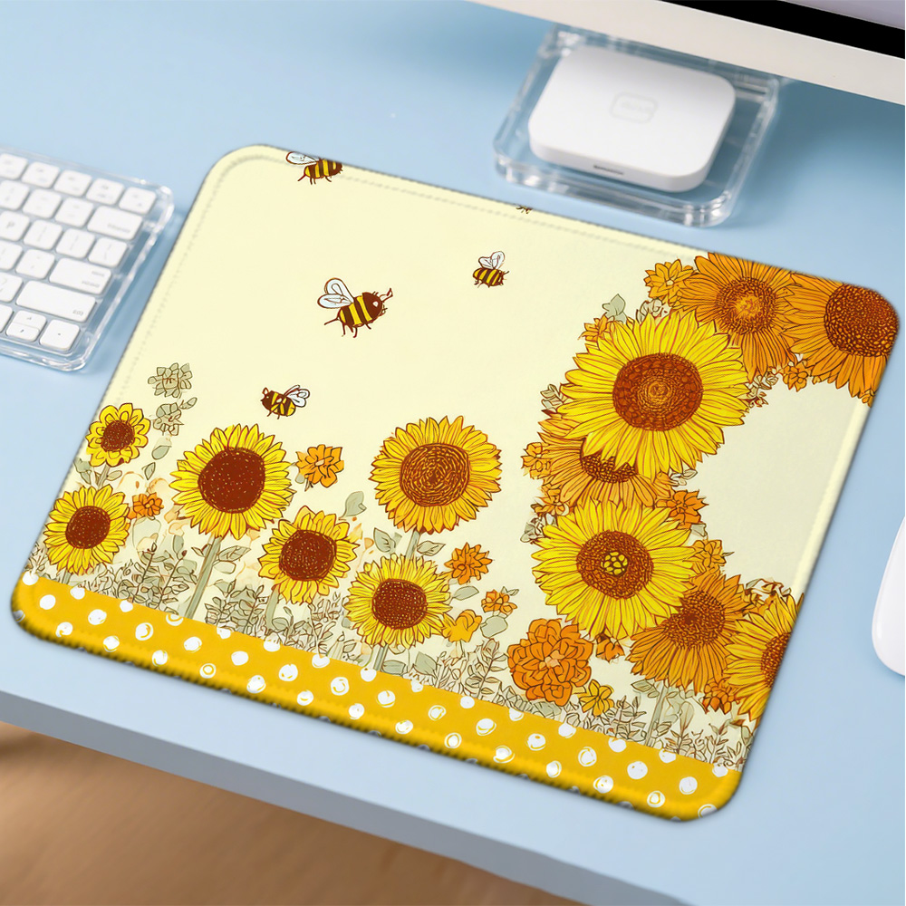 Gaming Accessories Companies - Mosepad サンフラワーコンピュータマットデスクアクセサリー Pc ゲーマーマウスパッド会社ゲームマットマウスアニメマウステーブル装飾