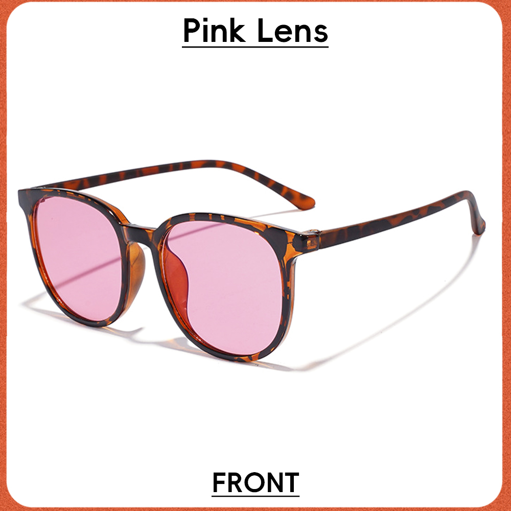 男女兼用丸型ブルーライトカットメガネ ピンクブラウン色調 U - Gaming Glasses Tinted のレビューと価格