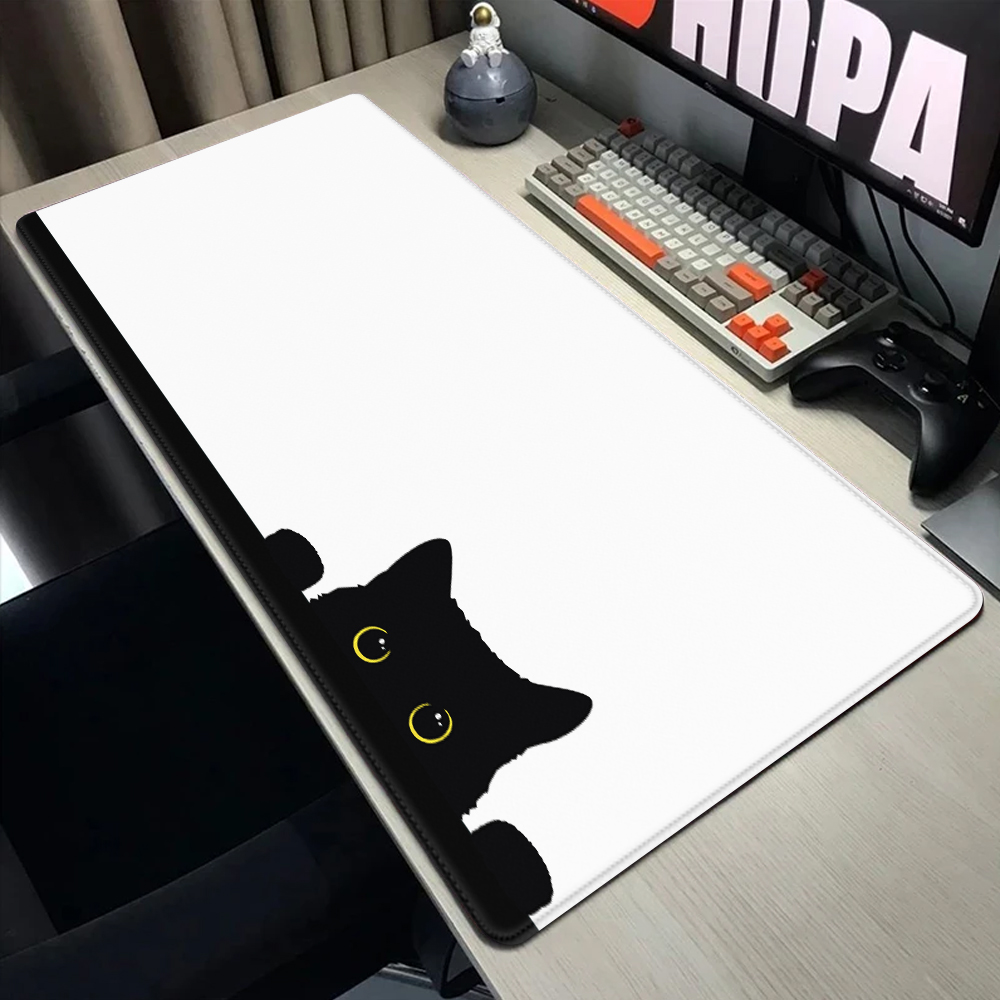 会社のデスク用の大きなカワイイマウスパッド、かわいい猫、黒、 - Gaming Accessories Companies のレビューと価格