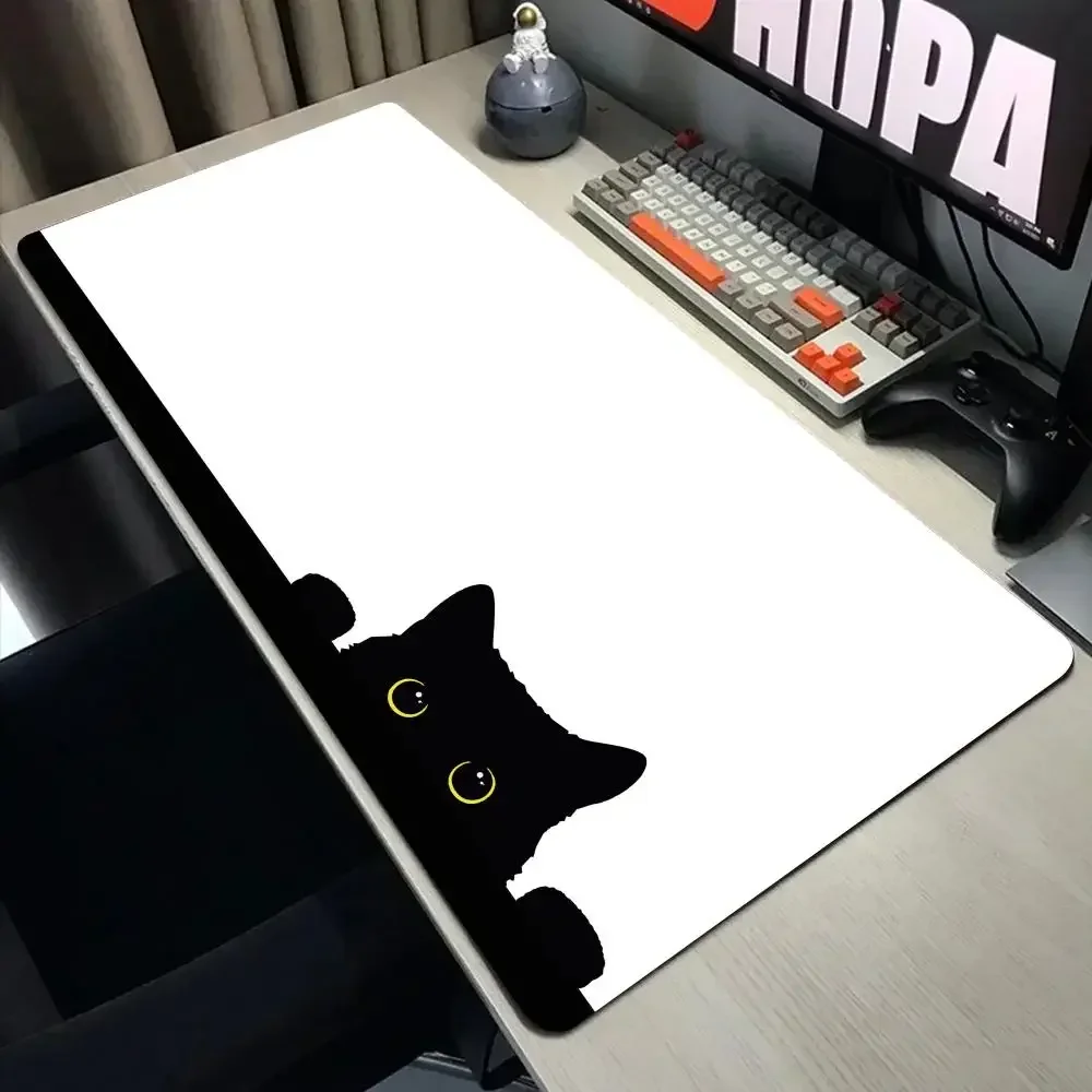 面白い黒猫マウスパッドかわいい猫コンピュータ会社デスクパッド - Gaming Accessories Companies のレビューと価格