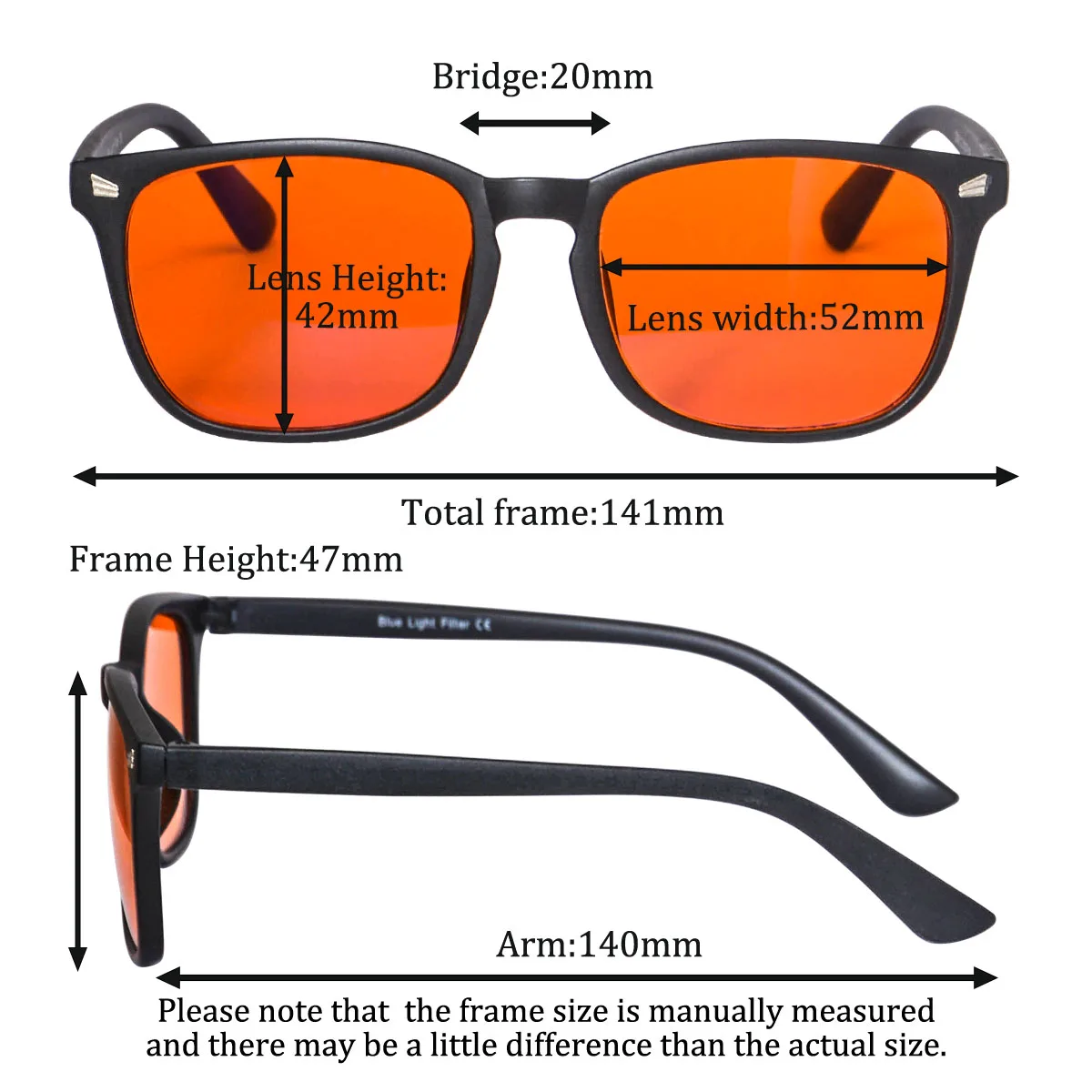 SHINU オレンジ色のブルーライトカットメガネ、オレンジレ - Gaming Glasses Tinted のレビューと価格