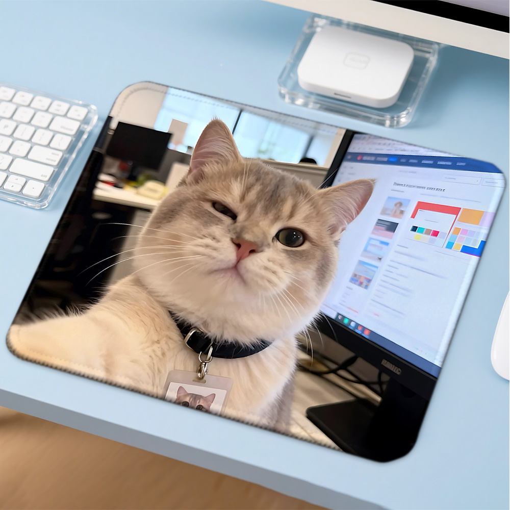 Mosepad かわいい面白い猫コンピュータマットデスクアク - Gaming Accessories Companies のレビューと価格