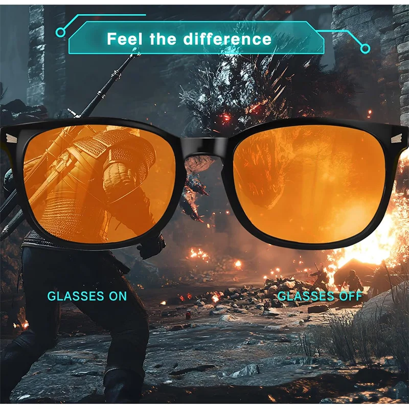 流行のブルーライトカットメガネ 男女兼用 快眠 レッドレンズ - Gaming Glasses Tinted のレビューと価格