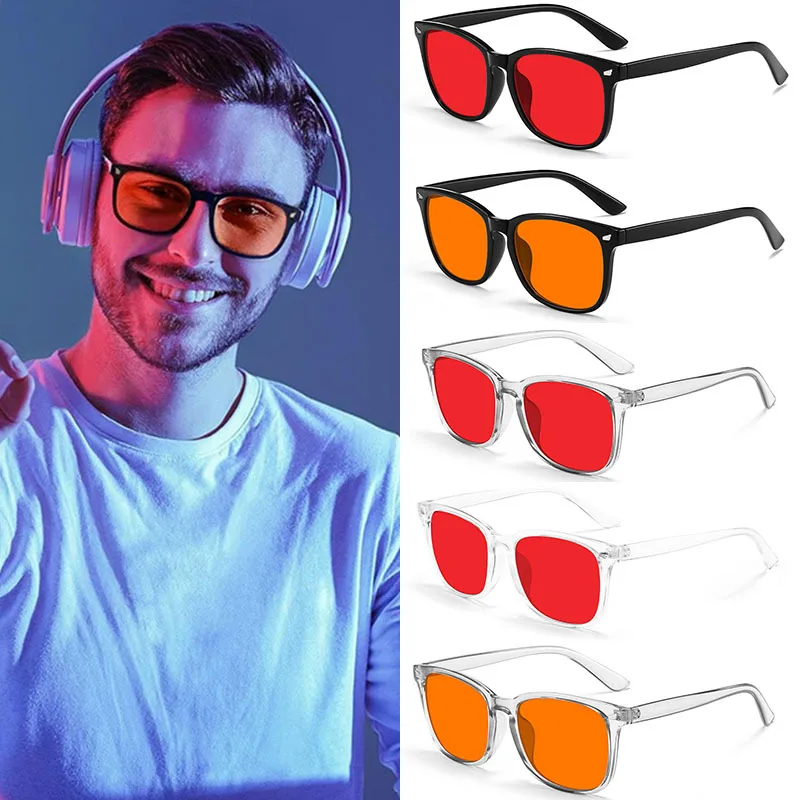 流行のブルーライトカットメガネ 男女兼用 快眠 レッドレンズ - Gaming Glasses Tinted のレビューと価格
